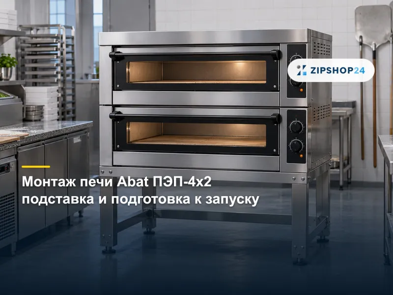 Монтаж печи для пиццы Abat ПЭП-4х2: сборка подставки и подготовка к запуску