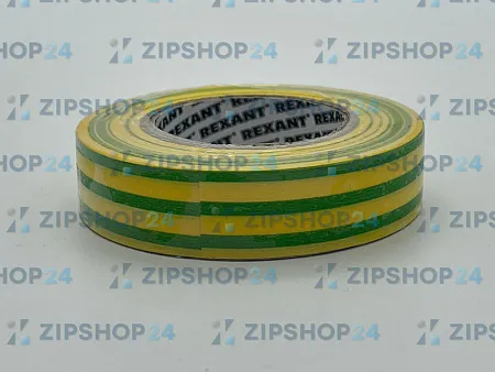 Изолента 19мм х 25м желто-зелёная REXANT