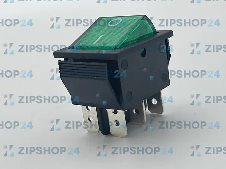 Переключатель с подсветкой зелёный ON-ON (15A 250V) 6 контактов IRS-202-1A3
