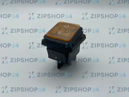 Выключатель клавишный 250V 15А (4с) ON\OFF желтый с подсветкой ВЛАГОЗАЩИТА