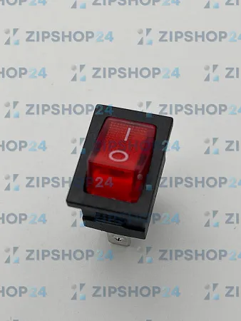 Выключатель клавишный 250V 6А (3с) ON-OFF красный с подсветкой Mini