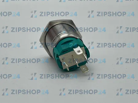 Кнопка антивандальная 16мм 250В Б/Фикс (5с) (ON)-OFF/(OFF)-ON зеленая 