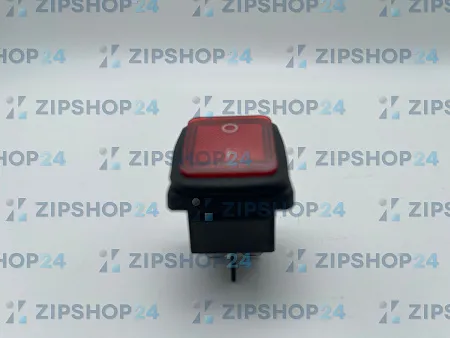 Выключатель клавишный 250V 15А (4с) ON\OFF красный с подсветкой ВЛАГОЗАЩИТА