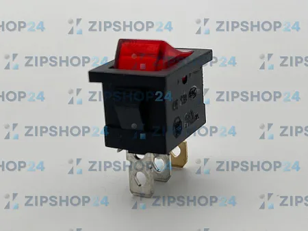 Выключатель клавишный 250V 6А (3с) ON-OFF красный с подсветкой Mini
