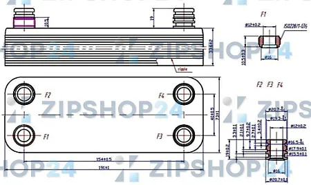 Теплообменник ГВС  ALFA LAVAL - VAILLANT ATMOMAX, TURBOMAX PRO/PLUS 20 ПЛ. - 065153