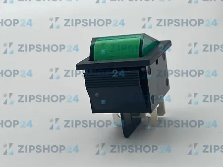 Переключатель с подсветкой зелёный ON-OFF (15A 250V) 4 контакта IRS-201-1A3