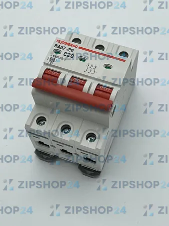 Автоматический выключатель ВА67-29 3п 20А 6кА Texenergo хар-ка С