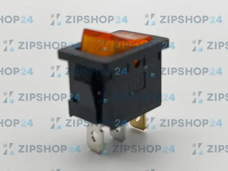 Выключатель клавишный 250V 6А (3с) ON-OFF желтый с подсветкой Mini