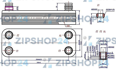 Теплообменник ГВС  ALFA LAVAL - VAILLANT ATMOMAX, TURBOMAX PRO/PLUS 20 ПЛ. - 065153