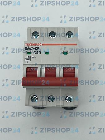 Автоматический выключатель ВА67-29 3п 40А 6кА Texenergo хар-ка С