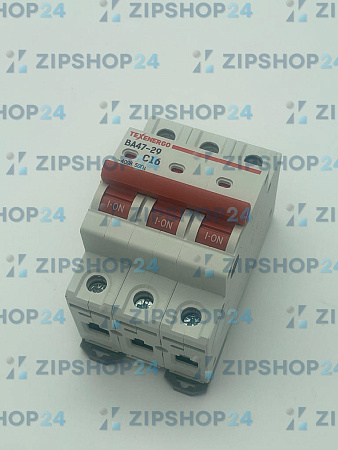 Автоматический выключатель ВА47-29 3п 16А 6кА Texenergo хар-ка С